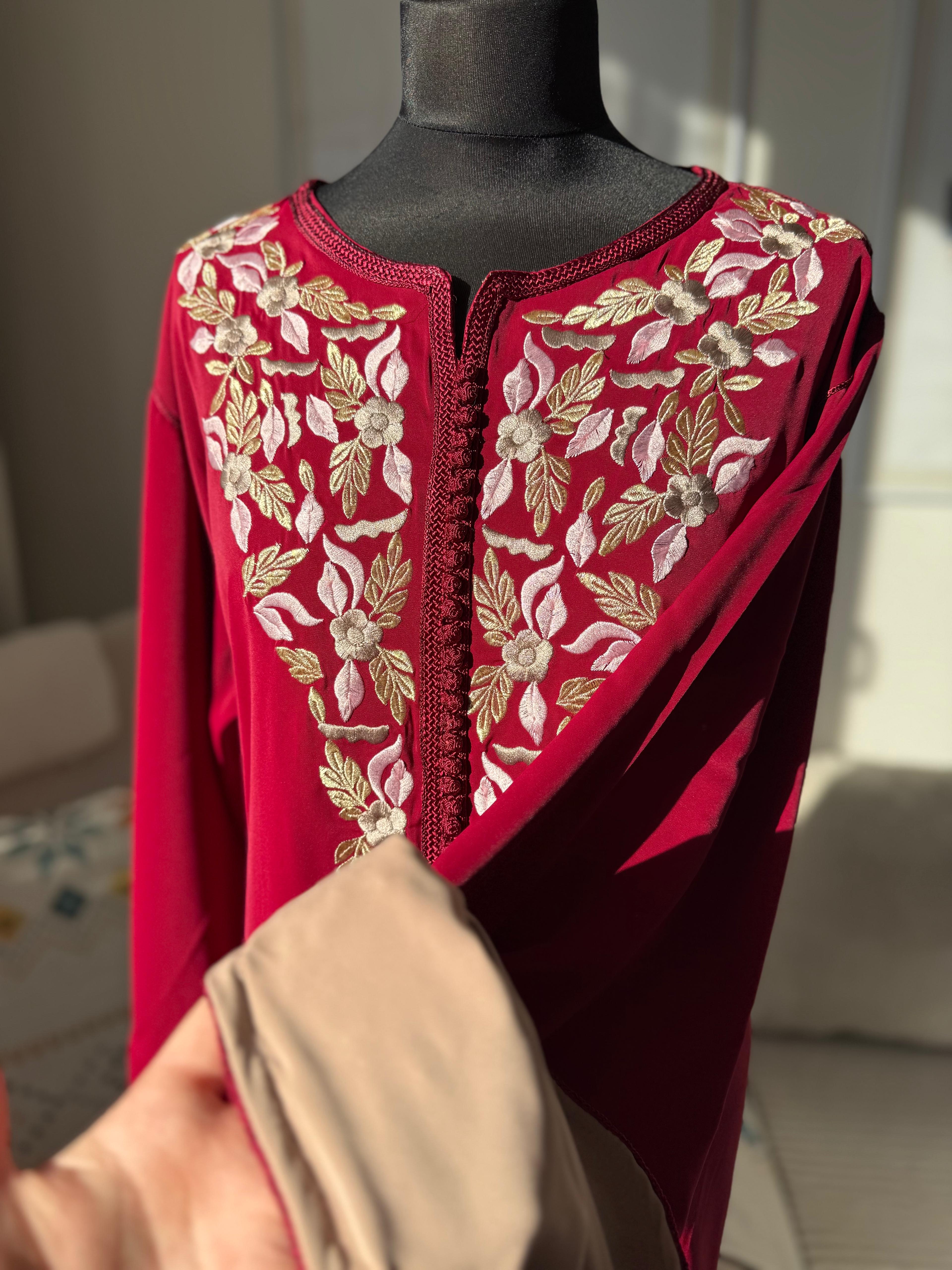 Kaftan Warda mit Blumen-Tarz (Stickerei)