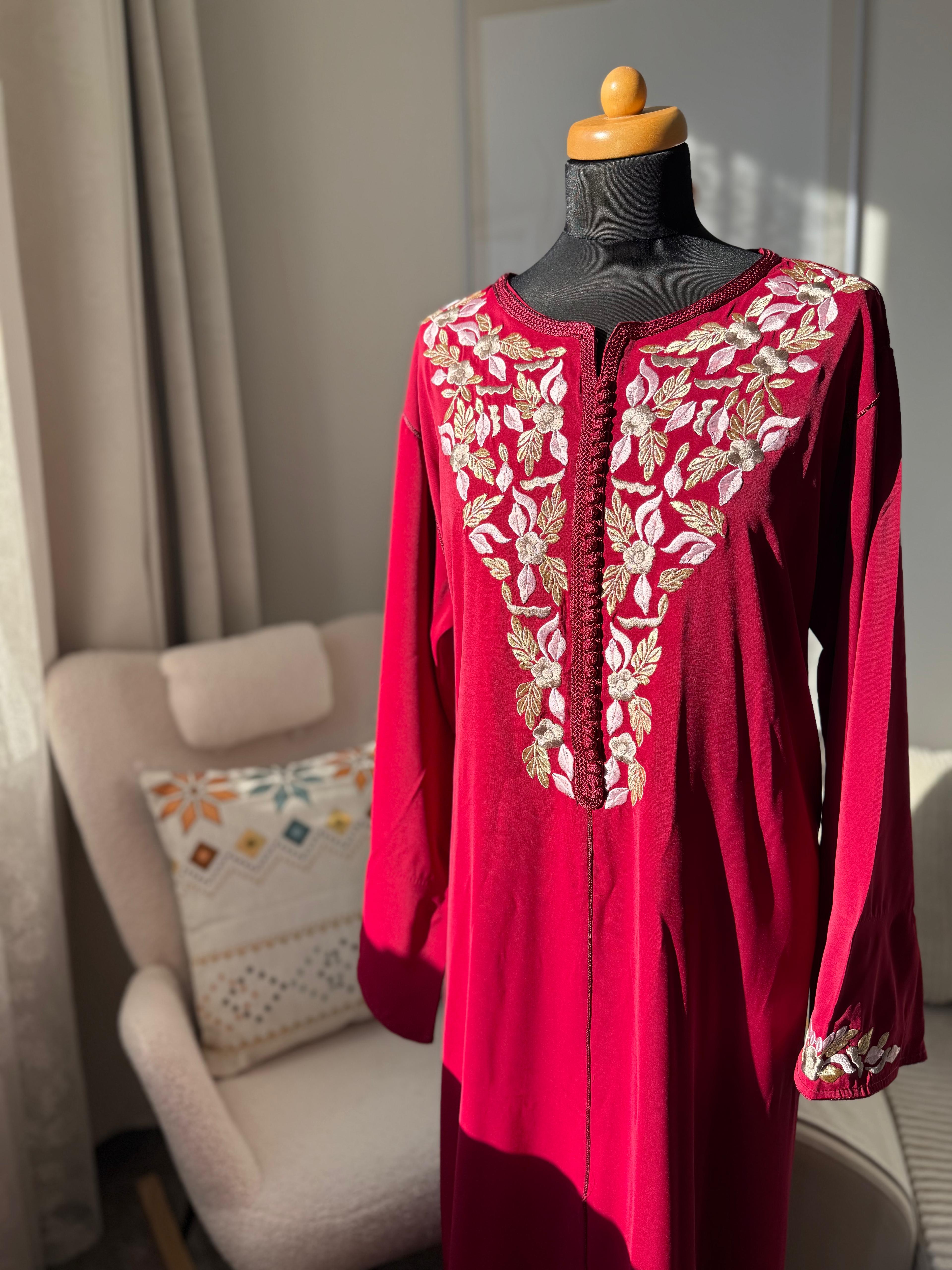Kaftan Warda mit Blumen-Tarz (Stickerei)